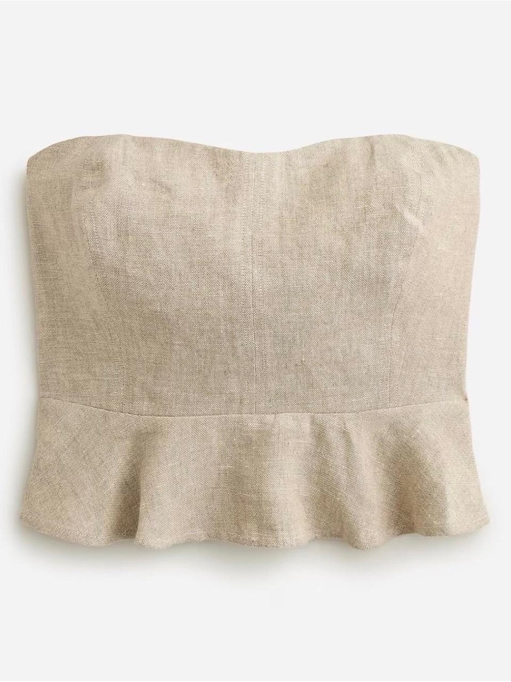J.Crew Natural Beige Strapless Linen Top